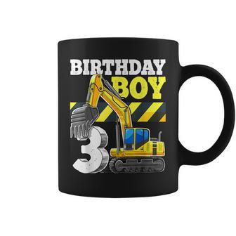 Birthday Boy 3Rd Birthday Excavator Construction Vehicle V2 Coffee Mug - Seseable
