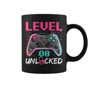 Birthday Boy Level 8 Unlocked 8 Years Old Gamer Boy Coffee Mug - Seseable