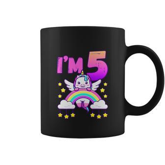 Birthday Girl 5 Year Old Funny Unicorn Rainbow 5Th Birthday Coffee Mug - Monsterry