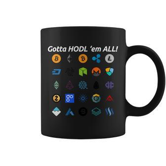 Bitcoin Litecoin Gotta Hodl Em All Cryptocurrency Logos Tshirt Coffee Mug - Monsterry UK