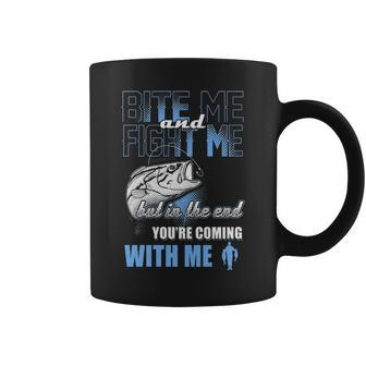 Bite Me And Fight Me - Fishing Coffee Mug - Seseable
