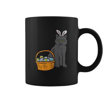 Black Cat Bunny Ears Eggs Basket Easter Pet Lover Gift V2 Coffee Mug - Thegiftio UK