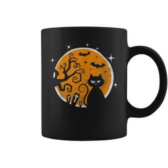 Black Cat Halloween Costume Moon Funny Party Girl Kids Coffee Mug - Seseable