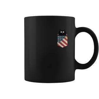Black Cat In The Pocket Ready For A Hugging 4Th Of July Coffee Mug - Monsterry AU