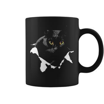 Black Cat Torn Cloth Gifts For Cat Lover Cat Dad Cat Mom Coffee Mug - Thegiftio UK