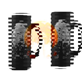 Black Cats Moon Pumpkin Funny Halloween Horror Coffee Mug - Thegiftio
