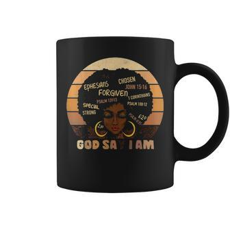 Black Girl Melanin God Says I Am Black History Month Pride Coffee Mug - Thegiftio UK
