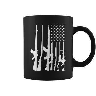 Black Gun American Flag - Rifle Weapon Firearm 2Nd Amendment Coffee Mug - Monsterry AU