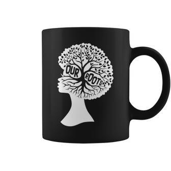 Black History Our Roots Woman Profile Graphic Design Printed Casual Daily Basic Coffee Mug - Thegiftio