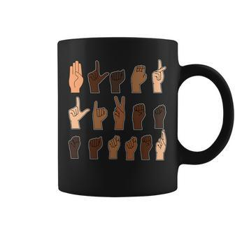 Black Lives Matter Sign Language Tshirt Coffee Mug - Monsterry DE