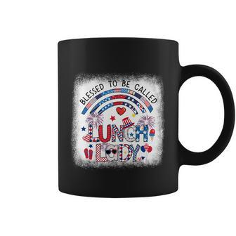 Bleached Blessed To Be Called Lunch Lady 4Th Of July Cool Gift Coffee Mug - Monsterry