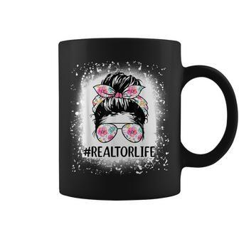 Bleached Realtor Life Messy Bun Real Estate Agent Mom Life Coffee Mug - Thegiftio UK
