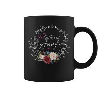 Blessed Aunt Floral Est 2022 Funny Floral Mothers Day Coffee Mug - Thegiftio UK
