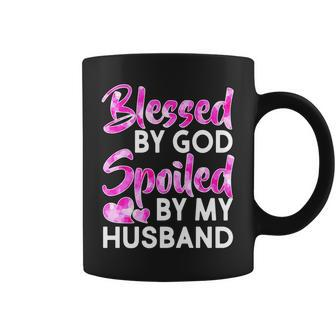 Blessed By God Spoiled By Husband Tshirt Coffee Mug - Monsterry