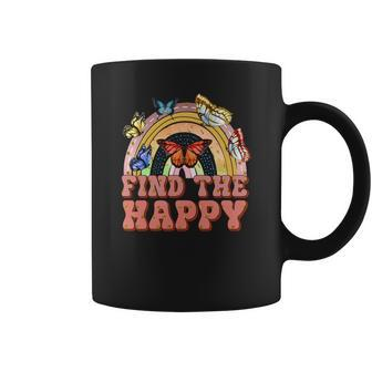 Boho Vintage Find The Happy Place Custom Coffee Mug - Seseable