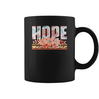 Boho Vintage Hope Wildflowers Design Coffee Mug - Seseable