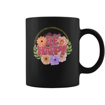 Boho Vintage Retro Vintage Be Happy Coffee Mug | Seseable UK