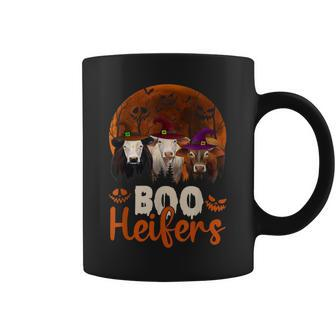 Boo Heifers Funny Witch Boo Ghost Cow Farmer Lover Halloween Coffee Mug - Seseable