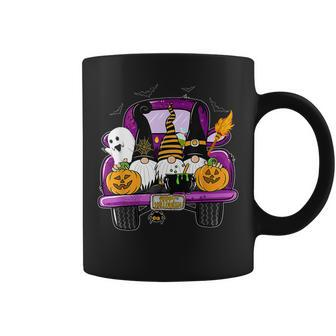 Boo Pumpkin Witch Gnomes In Halloween Truck Funny Holiday Coffee Mug - Seseable