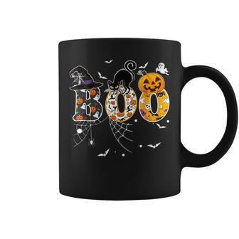 Boo With Spiders And Witch Hat Halloween Coffee Mug - Thegiftio UK