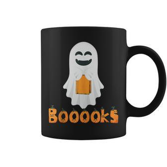 Booooks Funny Ghost Reading Books Halloween Pumpkin Alphabet Coffee Mug - Thegiftio UK
