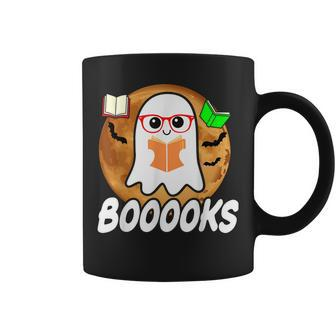 Booooks Ghost Boo Read Books Library Teacher Halloween Cute V5 Coffee Mug - Thegiftio UK