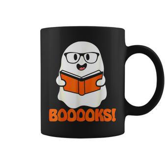 Booooks Ghost Boo Read Books Library Teacher Halloween Cute V7 Coffee Mug - Thegiftio UK