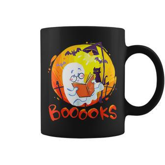 Booooks Ghost Funny Halloween Teacher Book Library Reading Coffee Mug - Thegiftio UK
