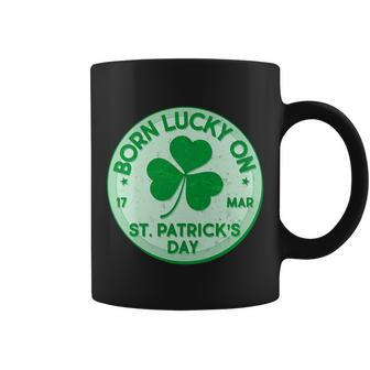 Born Lucky On St Patricks Day Graphic Design Printed Casual Daily Basic Coffee Mug