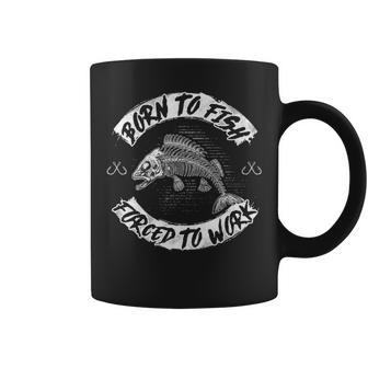 Born To Fish - Forced To Work Coffee Mug - Seseable