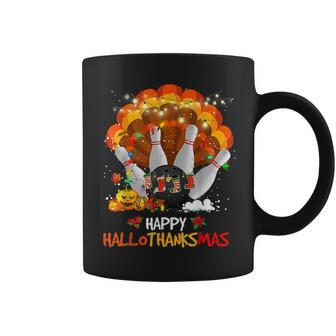 Bowling Halloween And Merry Christmas Happy Hallothanksmas Coffee Mug - Thegiftio UK