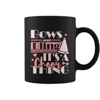 Bows And Bling Its A Cheer Thing Cheerleader Funny Gift Coffee Mug