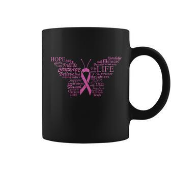 Breast Cancer Awareness Butterfly Ribbon Quotes Tshirt Coffee Mug - Monsterry CA