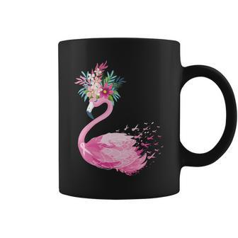 Breast Cancer Awareness Flamingo Floral Coffee Mug - Monsterry