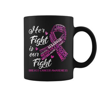 Breast Cancer Awareness Her Fight Is Our Fight Coffee Mug - Thegiftio UK
