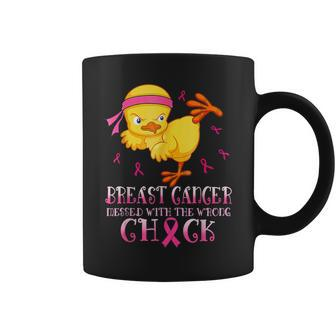 Breast Cancer Chick Breast Cancer Messed With Wrong Chick Coffee Mug - Thegiftio UK