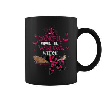 Breast Cancer Chose The Wrong Witch Breast Cancer Halloween Coffee Mug - Seseable