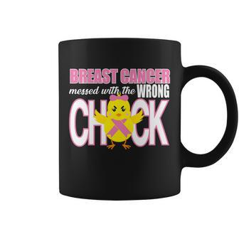 Breast Cancer Messed With The Wrong Chick Tshirt Coffee Mug - Monsterry