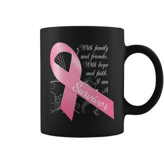 Breast Cancer Survivor Family Friends Hope Faith Tshirt Coffee Mug - Monsterry CA