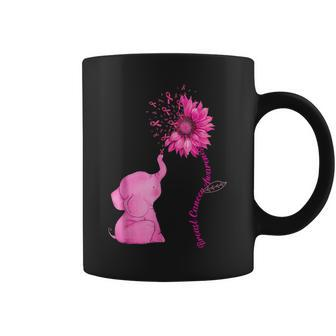 Breat Cancer Awareness Pink Sunflower Elephant Ribbon Coffee Mug - Thegiftio UK