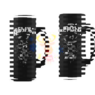 Brew-Dolph Christmas Reindeer Tshirt Coffee Mug - Monsterry