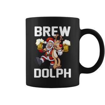 Brew Dolph Red Nose Reindeer Graphic Design Printed Casual Daily Basic Coffee Mug - Thegiftio UK