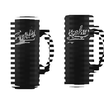 Brooklyn New York Retro Vintage Sports Script Flag Swoosh Coffee Mug - Thegiftio