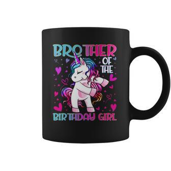 Brother Of The Birthday Girl Flossing Unicorn Brother Gifts Coffee Mug | Mazezy