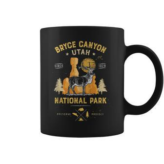 Bryce Canyon National Park Vintage Utah Deer Elk Gift Men Coffee Mug - Seseable