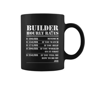 Builder Hourly Rate Funny Construction Worker Labor Building Gift Coffee Mug - Thegiftio UK