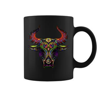 Bull Silhouette Head And Horns Coffee Mug - Monsterry UK