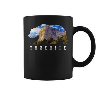 California Bear With Yosemite National Park Image Souvenir Coffee Mug - Seseable