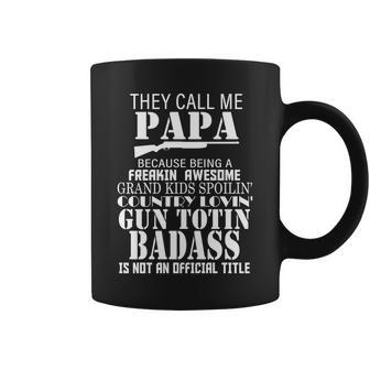 Call Me Badass Papa Spoiling Grandkids Coffee Mug - Monsterry DE