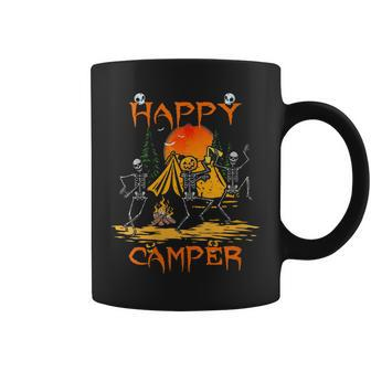 Camping Camper Happy Halloween Skeleton Dancing Coffee Mug - Seseable